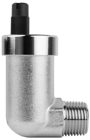 Автоматический воздухоотводчик Afriso угловой ½'' с клапаном Aquastop никелированный 7775300