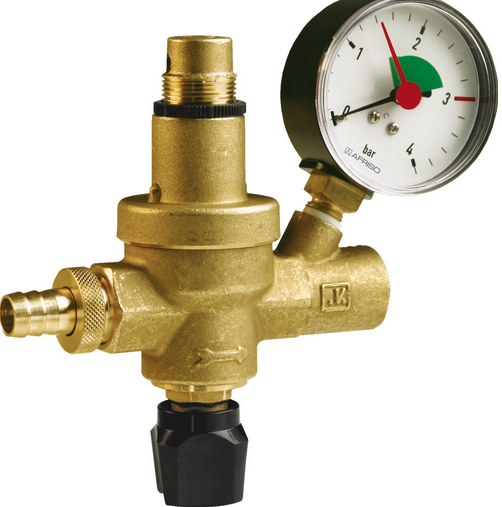 Арматура для наповнення системи опалення Afriso FAM з манометром ½'' з манометром латунь 42406