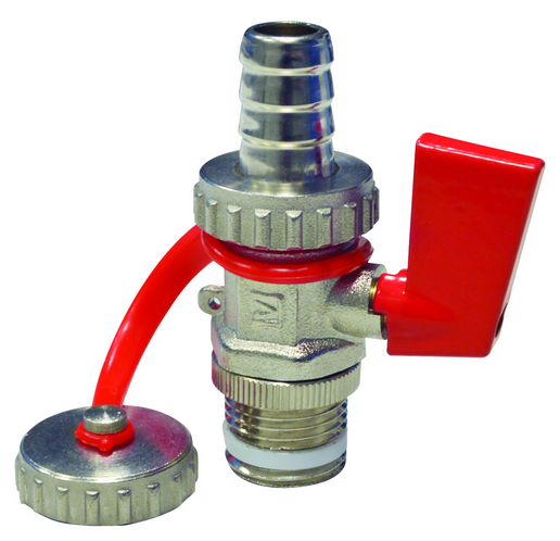 Кран Afriso KFE для наполнения и слива системы отопления ½'' никелированная латунь 42407