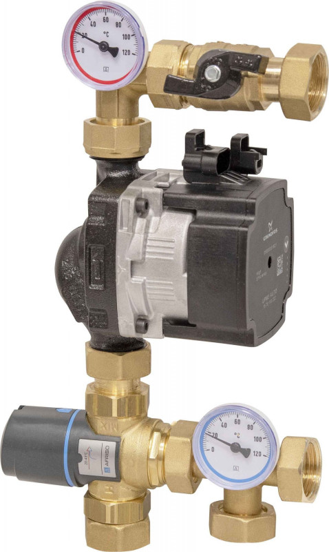 Смесительный модуль Afriso BTU 501 для теплого пола с клапаном ATM насос Grundfos UPM3 Auto 9050110