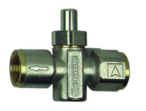 Кнопочный кран для манометра Afriso ½''х½'' никилированная латунь 63031