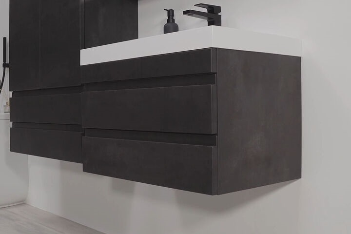 Тумба с раковиной Kolpa San Naomi OUN 60 600x450x495 мм МДФ/ДСП темный бетон 546600