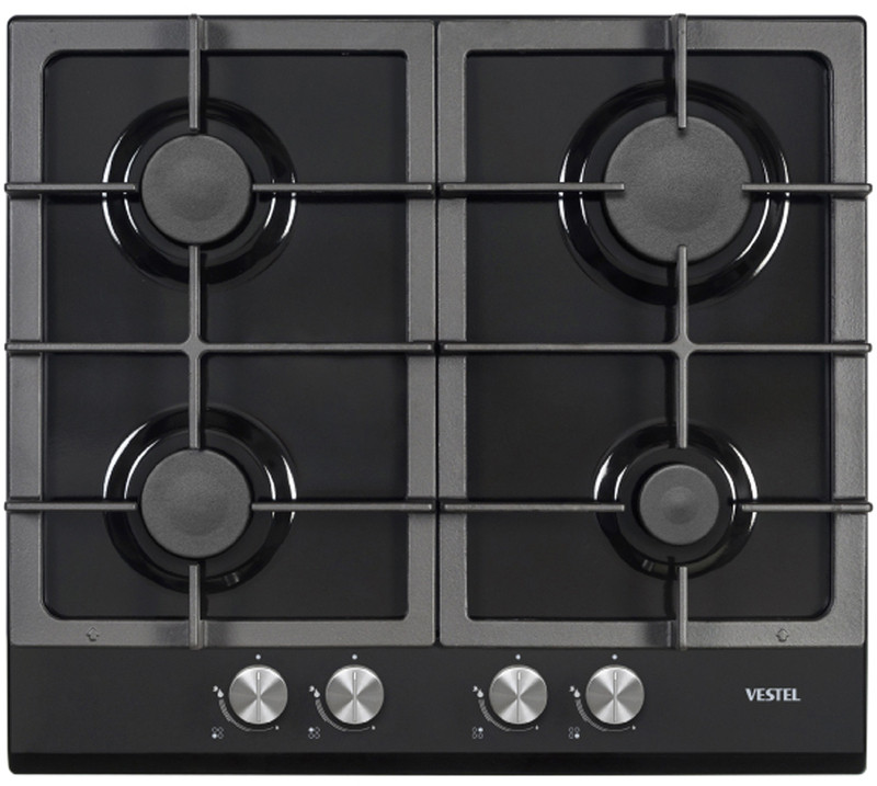 Газовая варочная поверхность Vestel эмалированная сталь черный AOB-6024C