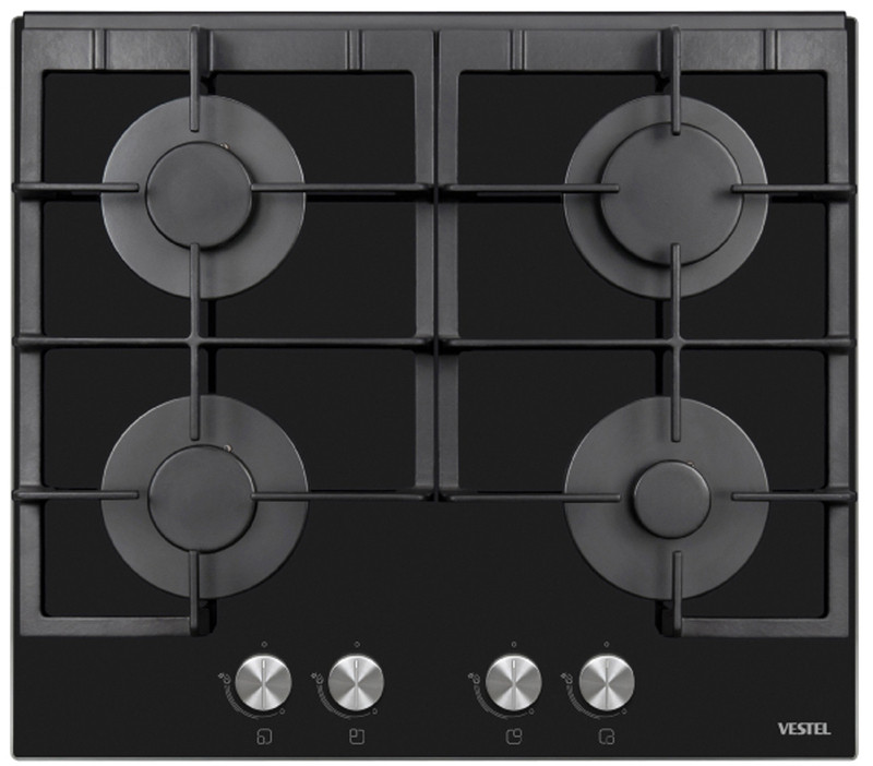 Газовая варочная поверхность Vestel стекло черный AOB-6124