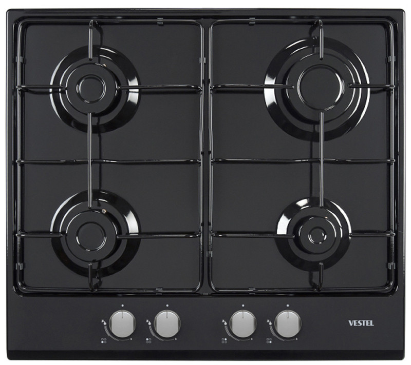 Газовая варочная поверхность Vestel эмалированная сталь черный AOB-6024