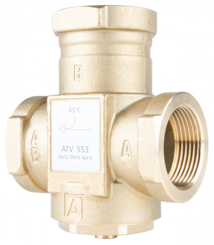 Термічний клапан Afriso ATV 553 DN32 Rp 1¼'' Kvs 12 номінальна температура 45°C латунь 1655310