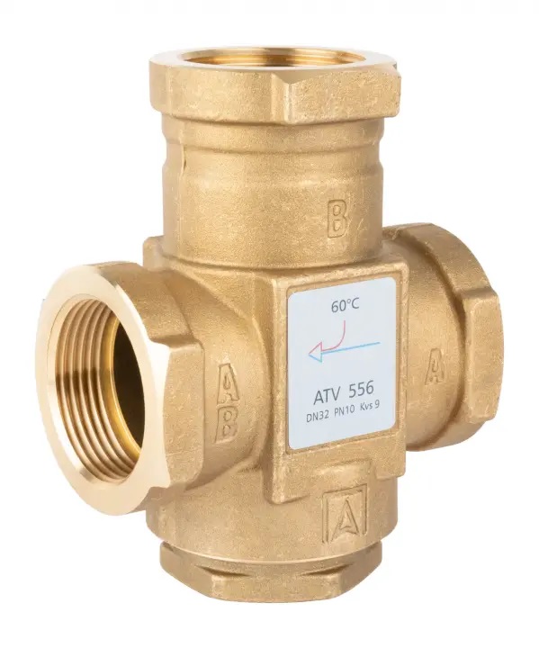 Термічний клапан Afriso ATV 556 DN32 Rp 1¼'' Kvs 12 номінальна температура 60°C латунь 1655610