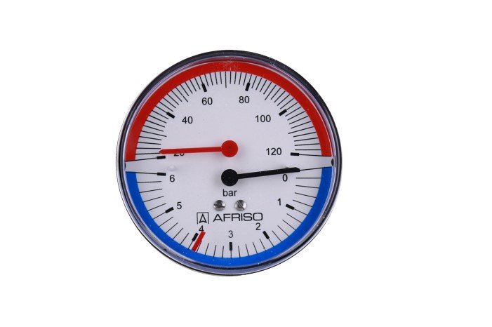 Термоманометр Afriso ТМ 80 мм 0-6 бар 20-120°C ½'' аксіальний 63342