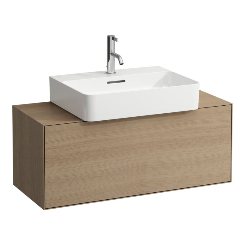 Тумба під раковину Laufen Boutique 90х38х36 см виріз посередині ЛДСП/МДФ світлий дуб H4090031502501