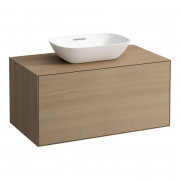 Тумба под раковину Laufen Boutique 90х50х43 см вырез посередине ЛДСП/МДФ светлый дуб H4090131502501