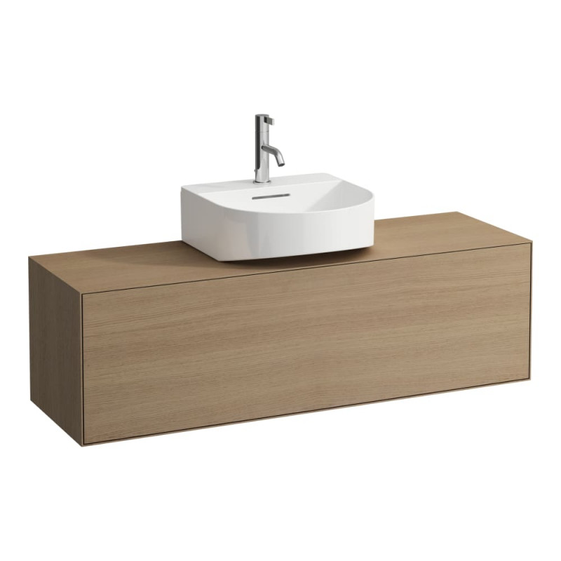 Тумба під раковину Laufen Boutique 120х38х36 см виріз посередині ЛДСП/МДФ світлий дуб H4090331502501