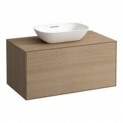 Тумба под раковину Laufen Boutique 90х50х43 см вырез посередине ЛДСП/МДФ светлый дуб H4090131502501