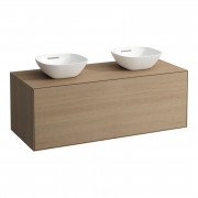 Тумба под раковину Laufen Boutique 120х50х43 см вырез справа и слева ЛДСП/МДФ светлый дуб H4090541502501