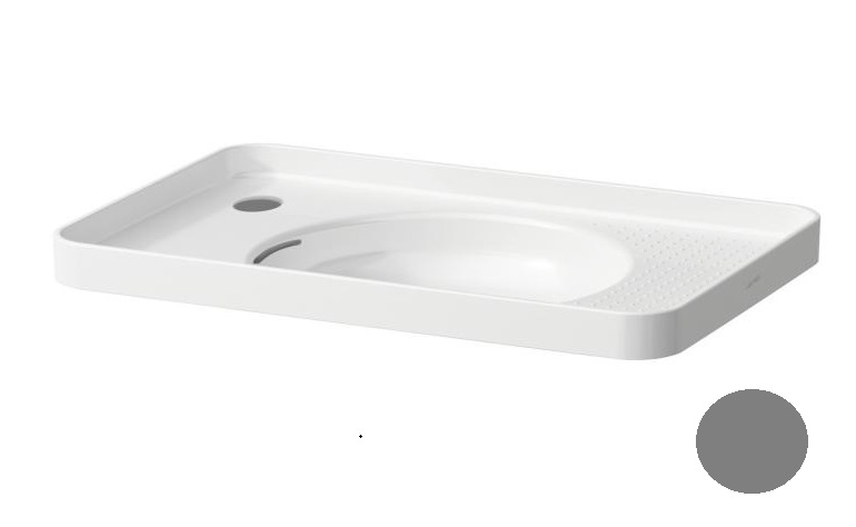 Раковина для ванної Laufen Val 55х36 см з 1 отвором ліворуч кераміка графіт матовий H8172817581051