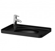 Раковина для ванной Laufen Val 55х36 см с 1 отверстием слева без перелива керамика черный матовый H8172817161131