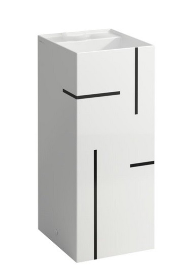 Раковина для ванной Laufen Kartell 37,5х43,5 см напольная без отверстий керамика белый с черным декором H811331D021121