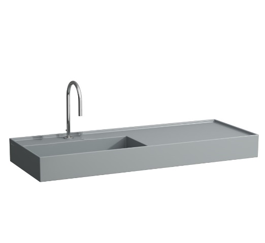 Раковина для ванной Laufen Kartell 120х46 см полка справа c 1 отверстием керамика графит матовый H8133327581111