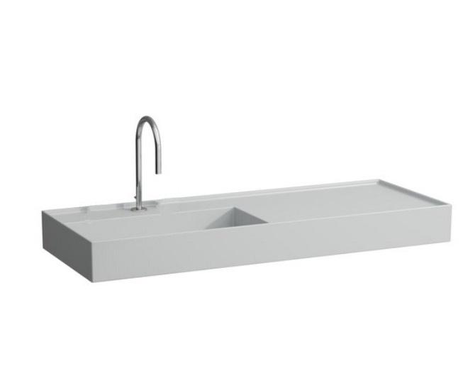 Раковина для ванной Laufen Kartell 120х46 см полка справа c 1 отверстием керамика матовый серый H8133327591111