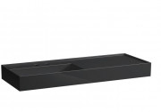 Раковина для ванной Laufen Kartell 120х46 см полка справа c 2 отверстиями керамика черный глянцевый H8133320208151