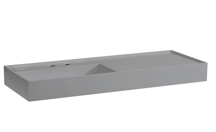 Раковина для ванной Laufen Kartell 120х46 см полка справа c 2 отверстиями керамика графит матовый H8133327588151