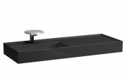 Раковина для ванной Laufen Kartell 120х46 см полка справа c 1 отверстием керамика черный глянцевый H8133320201111
