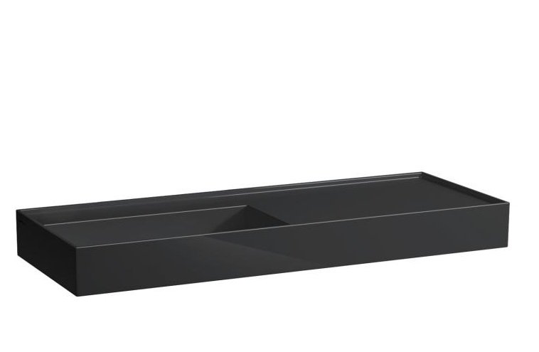 Раковина для ванной Laufen Kartell 120х46 см полка справа без отверстий керамика черный глянцевый H8133320201121