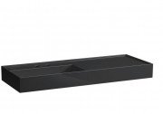 Раковина для ванної Laufen Kartell 120х46 см полиця праворуч з 2 отворами кераміка чорний глянсовий H8133320208151