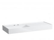 Раковина для ванної Laufen Kartell 120х46 см полиця праворуч з 2 отворами кераміка білий матовий H8133327578151
