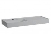 Раковина для ванної Laufen Kartell 120х46 см полиця праворуч з 2 отворами кераміка матовий сірий H8133327598151