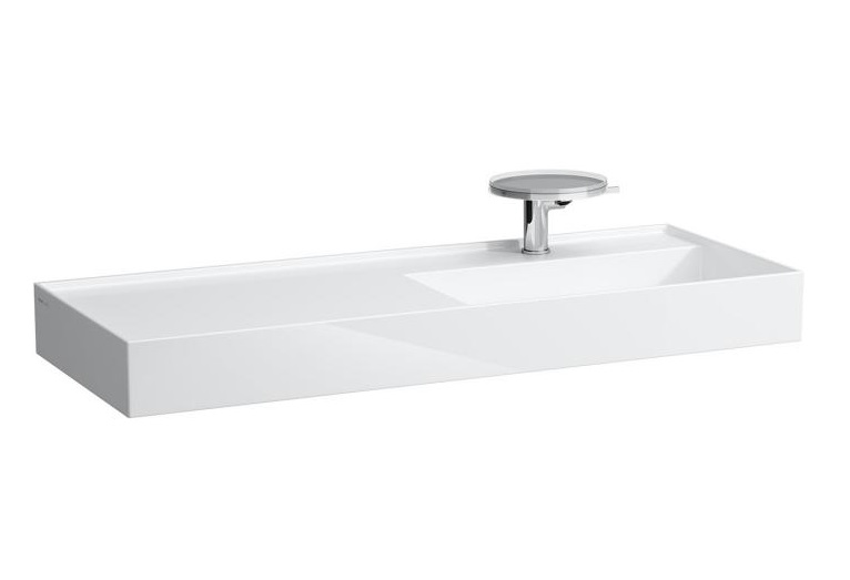 Раковина для ванної Laufen Kartell 120х46 см полиця зліва з 1 отвором кераміка білий з покриттям LCC H8133334001111