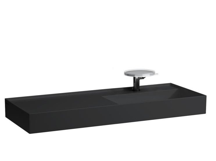 Раковина для ванной Laufen Kartell 120х46 см полка слева c 1 отверстием керамика черный матовый H8133337161111