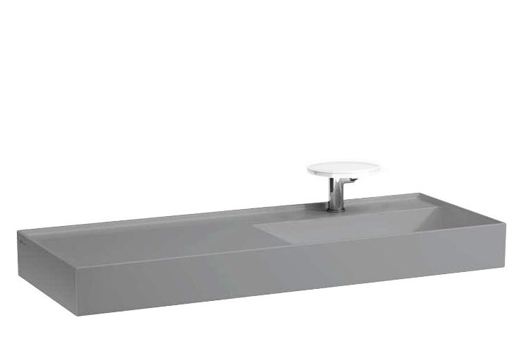 Раковина для ванной Laufen Kartell 120х46 см полка слева c 1 отверстием керамика графит матовый H8133337581111