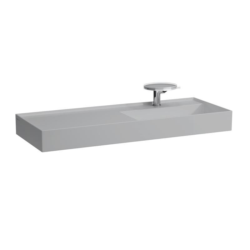 Раковина для ванної Laufen Kartell 120х46 см полиця зліва з 1 отвором кераміка матовий сірий H8133337591111