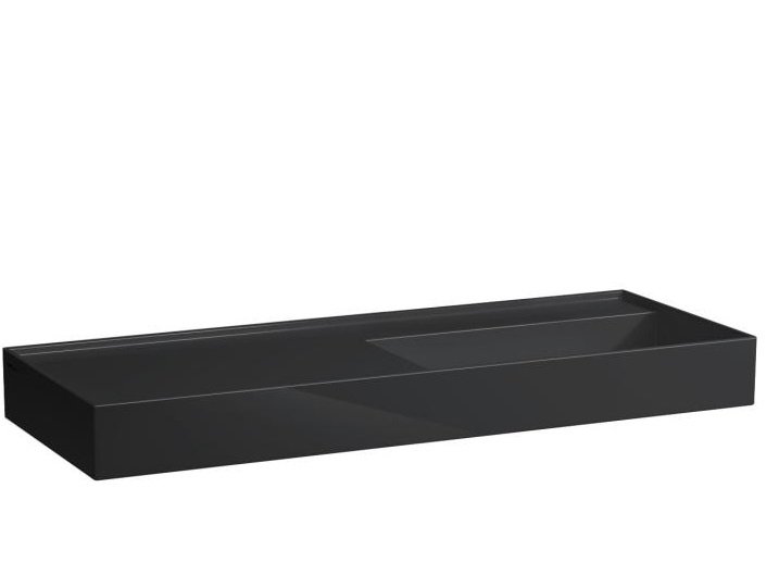 Раковина для ванной Laufen Kartell 120х46 см полка слева без отверстий керамика черный глянцевый H8133330201121