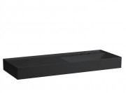 Раковина для ванной Laufen Kartell 120х46 см полка слева c 2 отверстиями керамика черный матовый H8133337168151