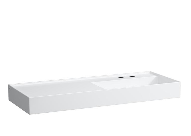Раковина для ванной Laufen Kartell 120х46 см полка слева c 2 отверстиями керамика белый матовый H8133337578151