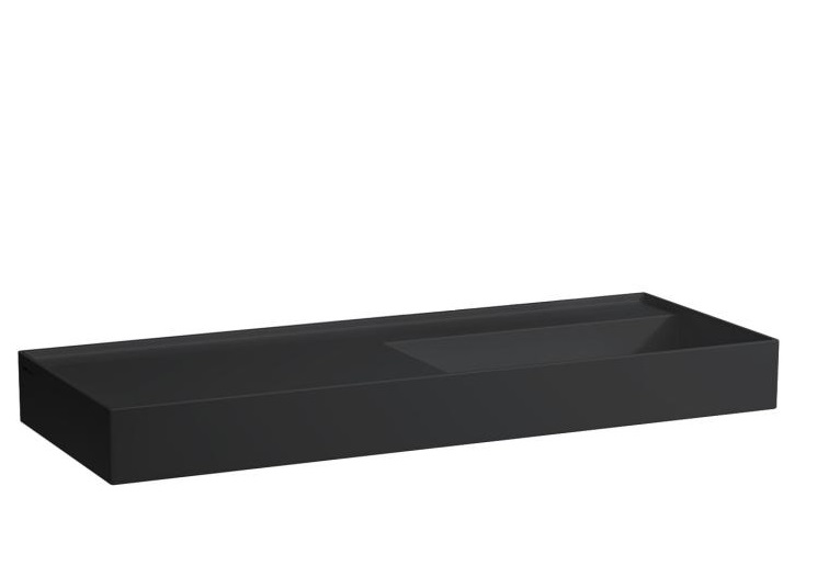 Раковина для ванной Laufen Kartell 120х46 см полка слева без отверстий керамика черный матовый H8133337161121