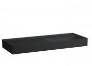 Раковина для ванной Laufen Kartell 120х46 см полка слева без отверстий керамика черный матовый H8133337161121