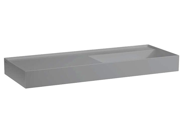Раковина для ванної Laufen Kartell 120х46 см полиця зліва без отворів кераміка графіт матовий H8133337581121