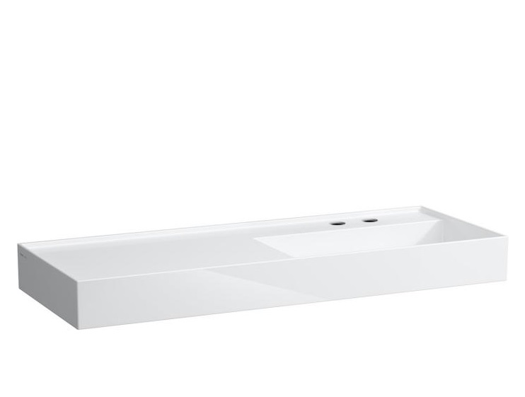 Раковина для ванної Laufen Kartell 120х46 см полиця зліва з 2 отворами кераміка білий з покриттям LCC H8133334008151