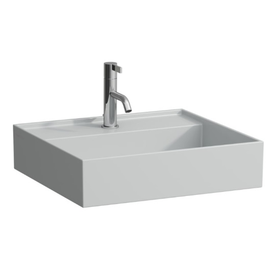 Раковина для ванной Laufen Kartell 45х34 см с 1 отверстием под смеситель без перелива шлифованная керамика матовый серый H8183307591111