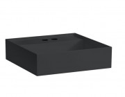 Раковина для ванной Laufen Kartell 46х46 см с 2 отверстиями без перелива шлифованная керамика черный матовый H8183317168151