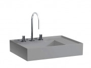 Раковина для ванной Laufen Kartell 60х46 см с 3 отверстиями полка справа шлифованная керамика графит матовый H8183347581581