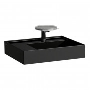Раковина для ванной Laufen Kartell 60х46 см с 1 отверстием полка слева шлифованная керамика черный глянцевый H8183350201111