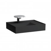 Раковина для ванной Laufen Kartell 60х46 см с 1 отверстием полка справа шлифованная керамика черный матовый H8183347161111