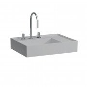 Раковина для ванной Laufen Kartell 60х46 см с 3 отверстиями полка справа шлифованная керамика матовый серый H8183347591581