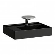 Раковина для ванной Laufen Kartell 60х46 см с 1 отверстием полка слева шлифованная керамика черный глянцевый H8183350201111