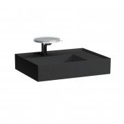 Раковина для ванной Laufen Kartell 60х46 см с 1 отверстием полка справа шлифованная керамика черный матовый H8183347161111