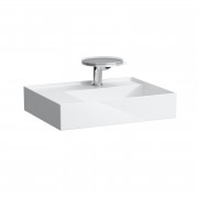 Раковина для ванной Laufen Kartell 60х46 см с 1 отверстием полка слева шлифованная керамика белый матовый H8183357571111