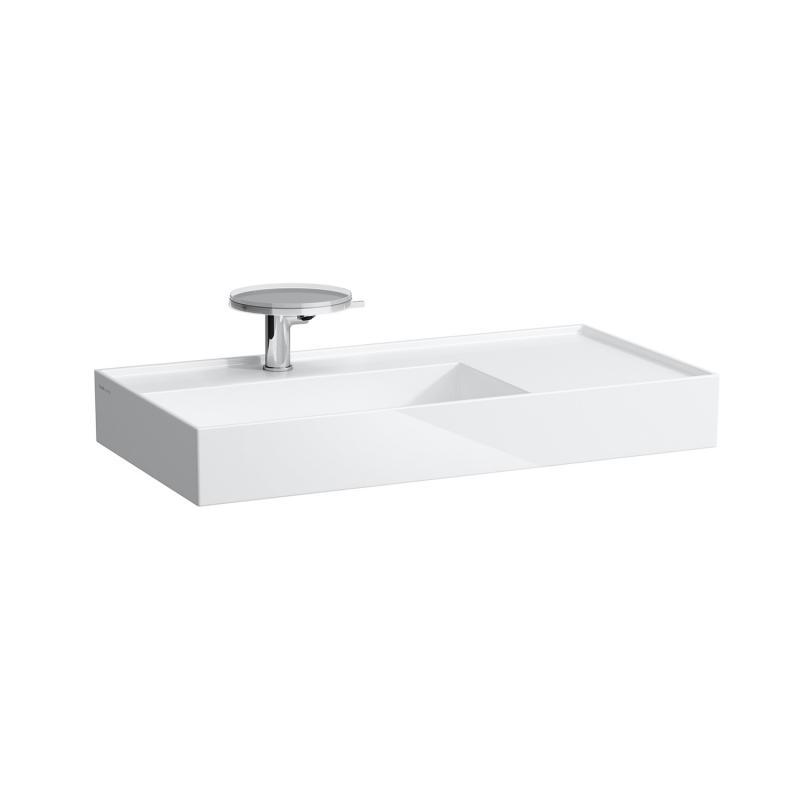 Раковина для ванної Laufen Kartell 90х46 см з 1 отвором полиця праворуч шліфована кераміка білий H8183380001111